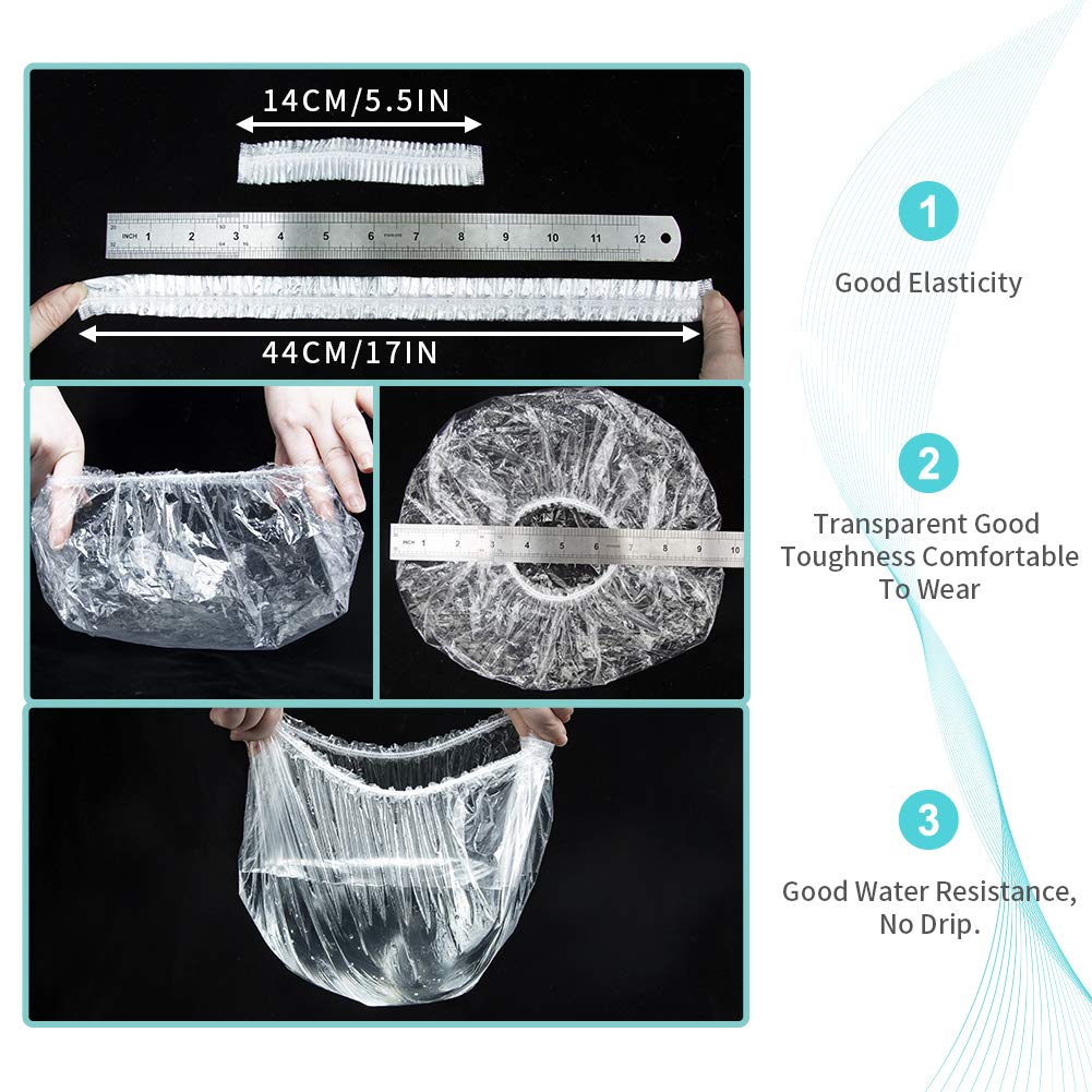 6639 Disposable Shower Caps for Women Larger Thicker Waterproof and Individually Wrapped, Plastic Elastic Hair Bath Caps for Hotel and Spa, Hair Salon, Home Use, Portable Travel (pack of 12) DeoDap 6639 Disposable Shower Caps for Women Larger Thicker Waterproof and Individually Wrapped, Plastic Elastic Hair Bath Caps for Hotel and Spa, Hair Salon, Home Use, Portable Travel (pack of 12) DeoDap